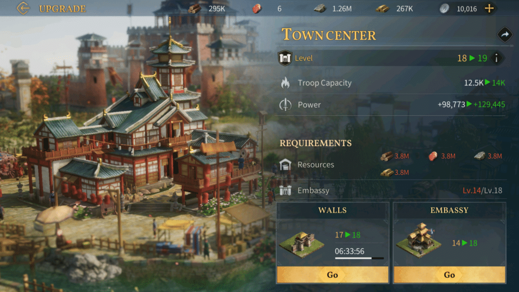 Age of Empires Mobile Town Center Leveling Guide: Town Center Level