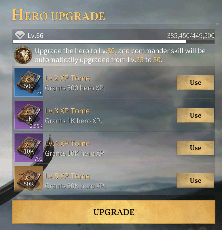 Age of Empires Mobile Leveling Heroes Guide - Hero Upgrade