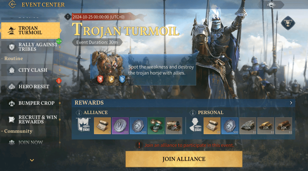 Age of Empires Mobile Trojan Turmoil - Event Center