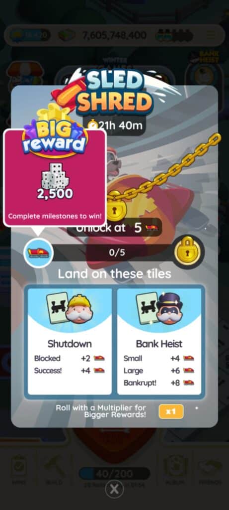 Monopoly Go Tournament Sled Shred 1/29 Guide 1 Monopoly Go Tournament Sled Shred 1/29 Guide: Rewards