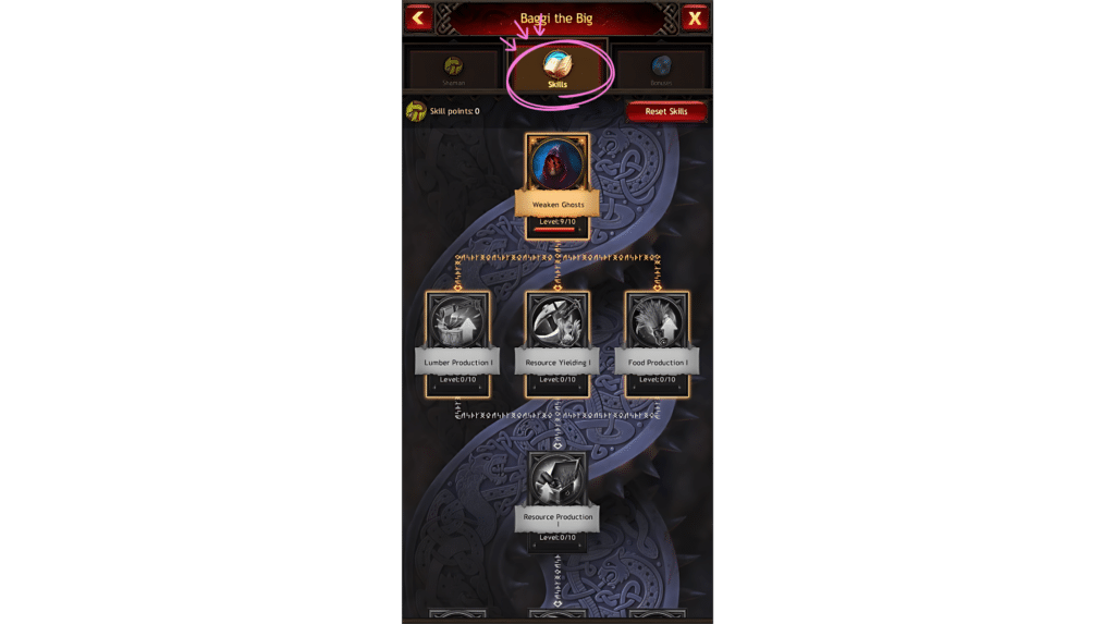 Vikings War of Clans Baggi the Big Guide Sapphire 31 Vikings War of Clans Baggi the Big Skills Tab