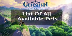 Genshin Impact List Of All Available Pets