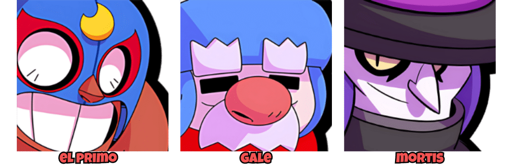 Brawl Stars Burning Flares Guide Brawl Stars El Primo Gale and Mortis Brawl Stars Burning Flares Close-Range Brawlers
