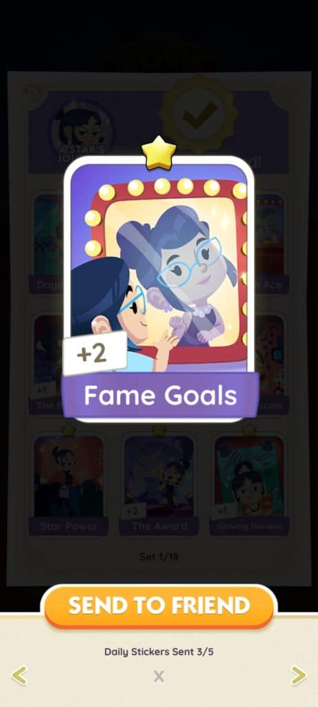Monopoly Go A Star's Journey Monopoly Go A Stars Journey Fame Goals 1 Monopoly Go A Star's Journey: Stickers
