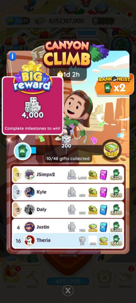 Monopoly Go Canyon Climb (March 28) Monopoly Go Canyon Climb March 28 Rewards Monopoly Go Canyon Climb: Rewards