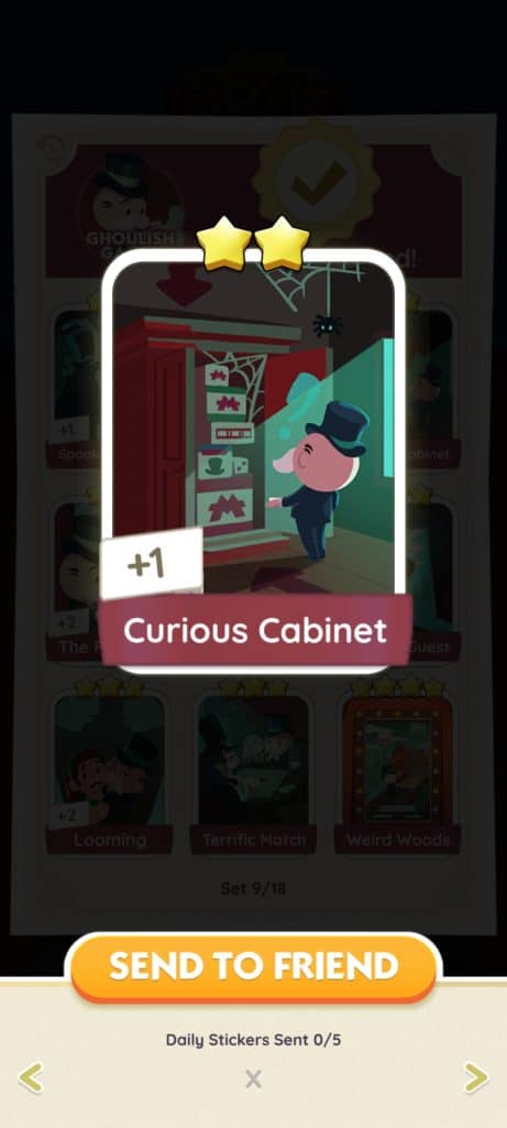 Monopoly Go Ghoulish Games Monopoly Go Ghoulish Games Curious Cabinet Monopoly Go Ghoulish Games: Stickers