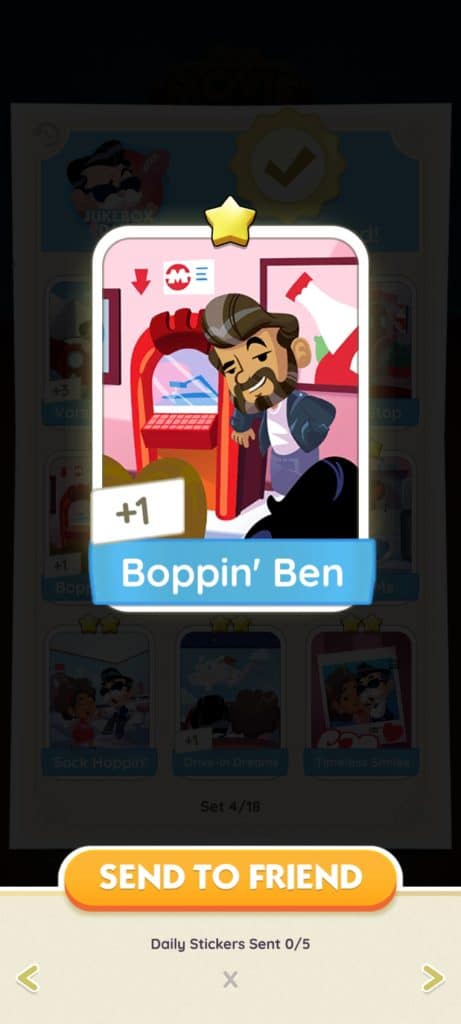 Monopoly Go Jukebox Days Monopoly Go Jukebox Days Boppin Ben Monopoly Go Jukebox Days: Stickers