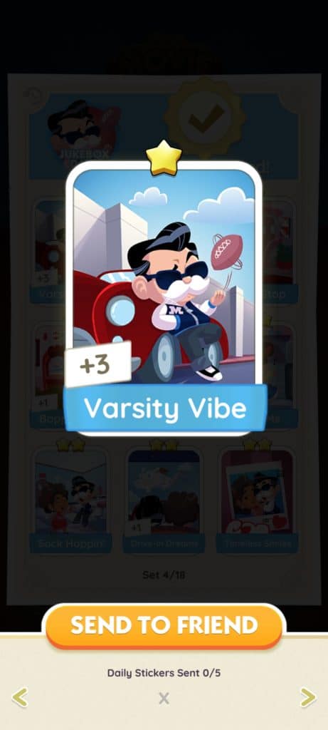 Monopoly Go Jukebox Days Monopoly Go Jukebox Days Varsity Vibe Monopoly Go Jukebox Days: Stickers