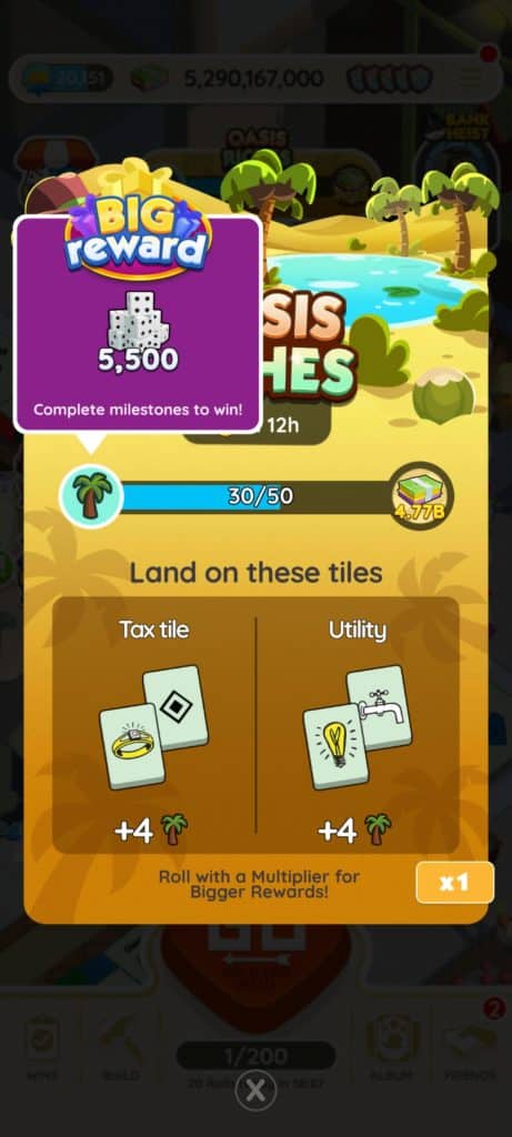 Monopoly Go Oasis Riches (March 29) Monopoly Go Oasis Riches March 29 Rewards Monopoly Go Oasis Riches: Rewards