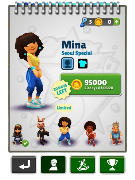 Subway Surfers Limited Character Mina Guide subwaysurfers mina purchase Subway Surfers Limited Character Mina Guide - Mina Purchasing Price