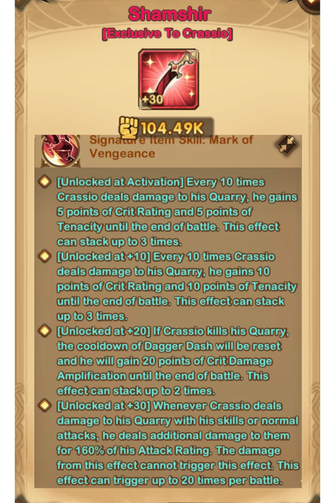 AFK Arena Crassio Guide AFK Arena Crassio Signature Item AFK Arena Crassio Signature Item