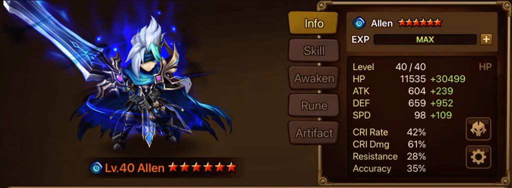 Summoners War Allen Water Vagabond Guide Allen 2A Summoners War Allen Water Vagabond Guide - Allen Runes
