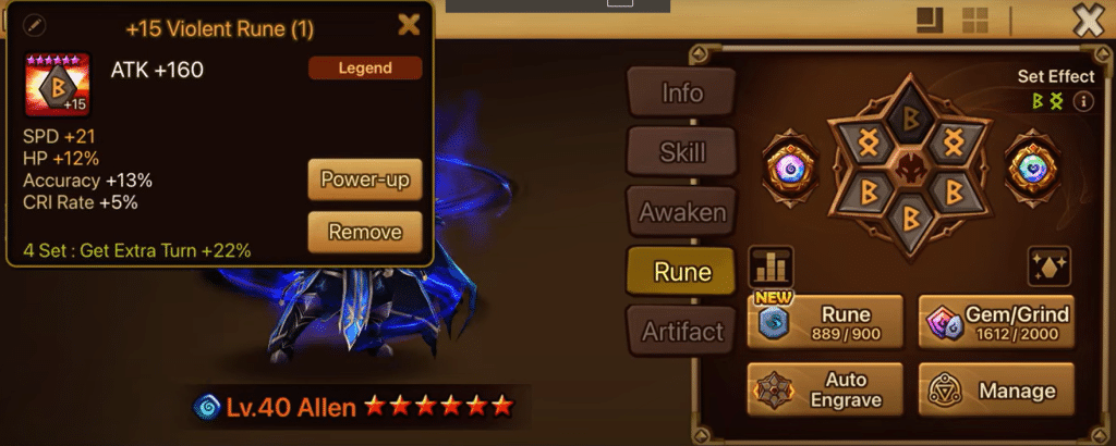 Summoners War Allen Water Vagabond Guide Allen Rune Violent Summoners War Allen Water Vagabond Guide - Allen Runes