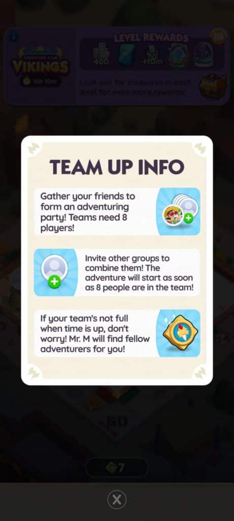 Monopoly Go Adventures Club Vikings (April 22) Monopoly Go Adventures Club Vikings April 22 team up info Monopoly Go Adventures Club Vikings (April 22): Forming Your Team
