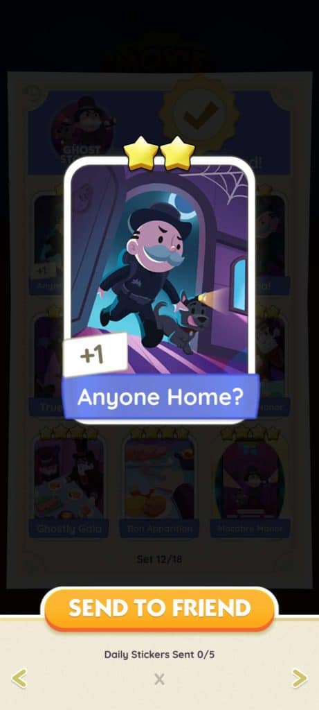 Monopoly Go Ghost Stories Monopoly Go Ghost Stories Anyone Home Monopoly Go Ghost Stories: Stickers