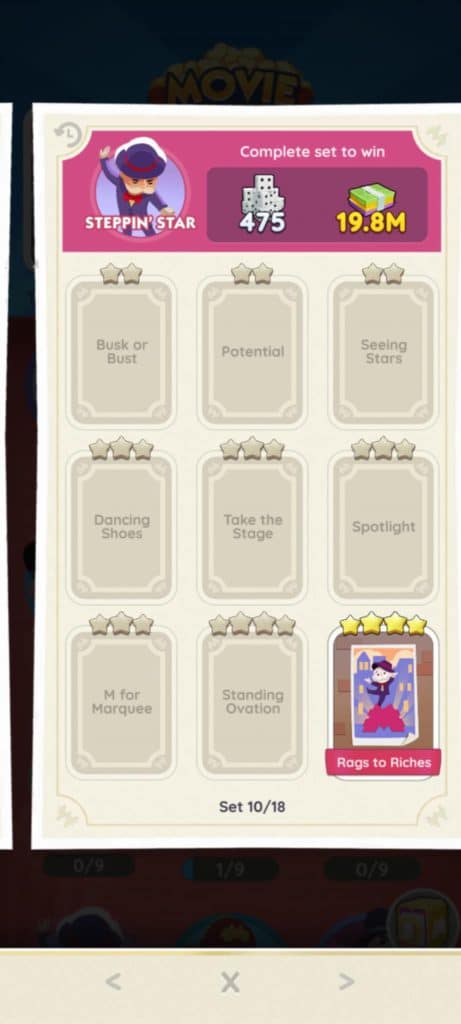 Monopoly Go Steppin Star Monopoly Go Movie Night Set 10 Monopoly Go Steppin Star: Rewards