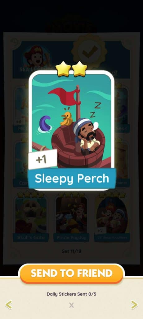 Monopoly Go Sea Legends Monopoly Go Sea Legends Sleepy Perch Monopoly Go Sea Legends: Stickers