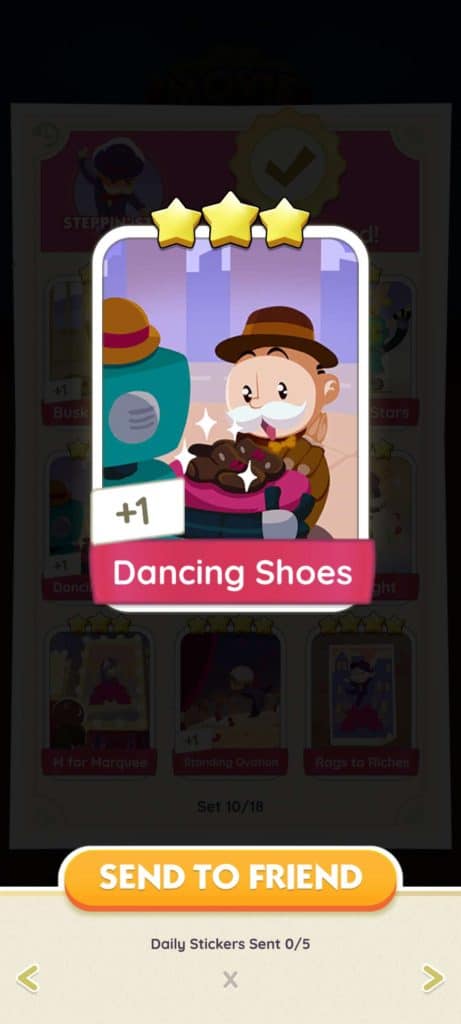 Monopoly Go Steppin Star Monopoly Go Steppin Star Dancing Shoes Monopoly Go Steppin Star: Stickers