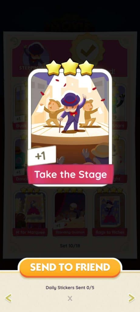 Monopoly Go Steppin Star Monopoly Go Steppin Star Take the stage Monopoly Go Steppin Star: Stickers