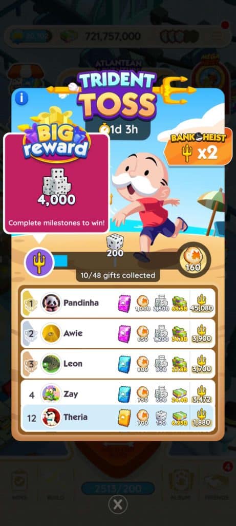 Monopoly Go Trident Toss (April 9) Monopoly Go Trident Toss April 9 Rewards Monopoly Go Trident Toss: Rewards