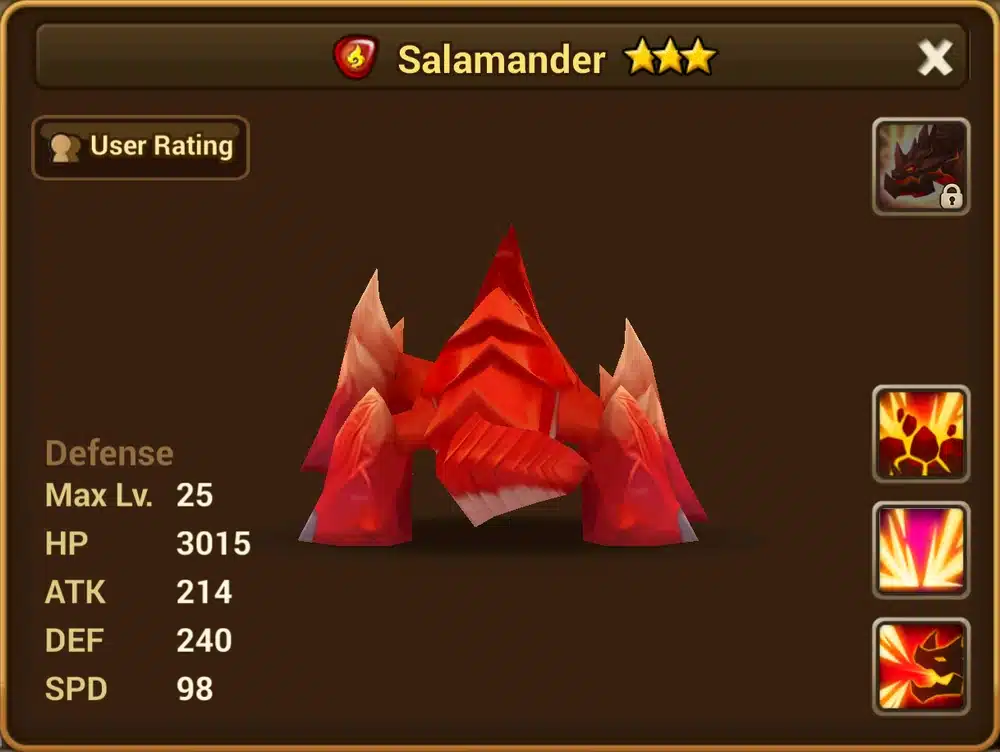 Summoners War Krakdon Fire Salamander Guide Salamander 29 back Summoners War Krakdon Fire Salamander Guide - Krakdon