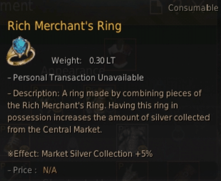 Black Desert Online Merchantry Guide image 1460 Black Desert Online - Merchant's Ring