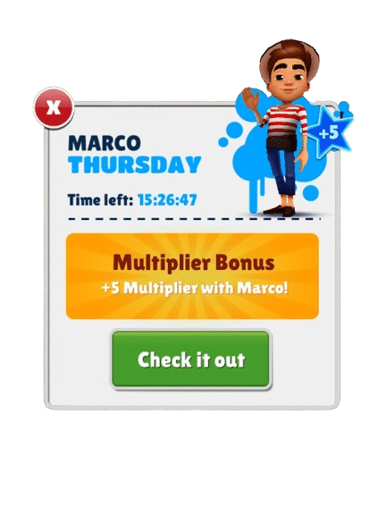 Subway Surfers Limited Character Marco Guide subwaysurfers marco thursday removebg preview Subway Surfers Limited Character Marco Guide - Special Thursday with Multiplier