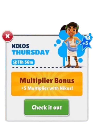 Subway Surfers Limited Character Nikos Guide subwaysurfers nikos thursday 1 Subway Surfers Limited Character Nikos Guide - Thursday