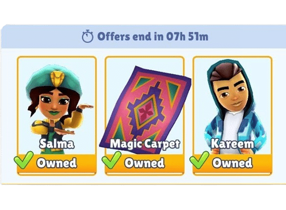 Subway Surfers Limited Character Salma Guide subwaysurfers salma kareem carpet bundle Subway Surfers Limited Character Salma Guide - Salma Kareem and Magic Carpet