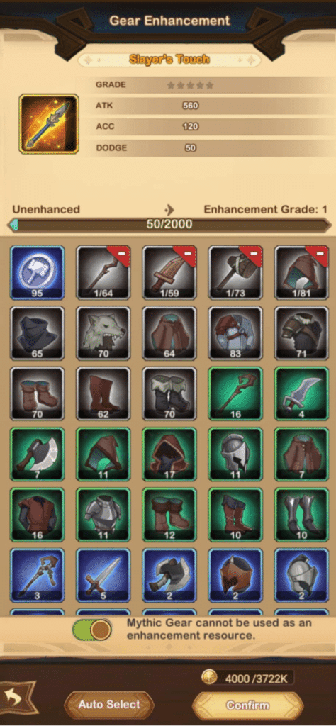 AFK Arena Gear Guide AFK Arena Gear Enhancement 1 Gear Enhancement