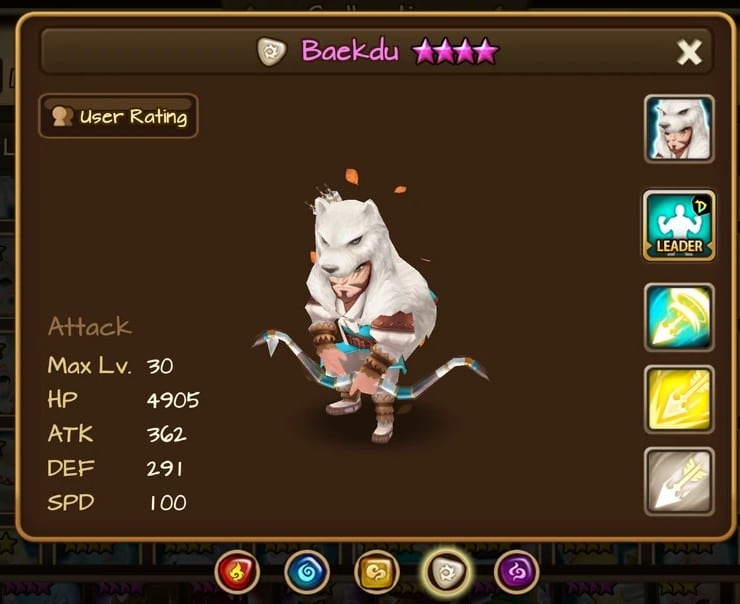 Summoners War Baekdu Light Beast Hunter Baekdu Stats Summoners War Baekdu Light Beast Hunter