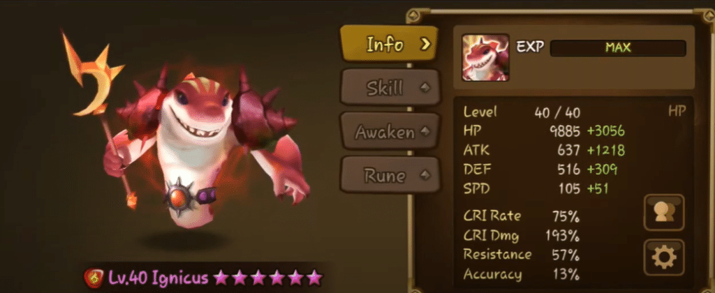 Summoners War Ignicus Fire Charger Shark Charger Shark fire ignicus Summoners War Ignicus Fire Charger Shark