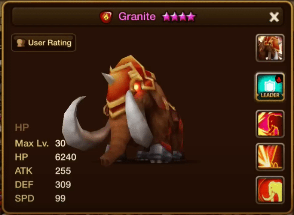 Summoners War Granite Fire Battle Mammoth Granite Summoners War Granite Fire Battle Mammoth