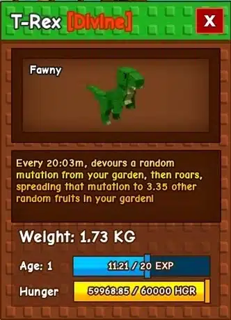 Grow a Garden TRex Grow a Garden Trex Description Grow a Garden TRex Description