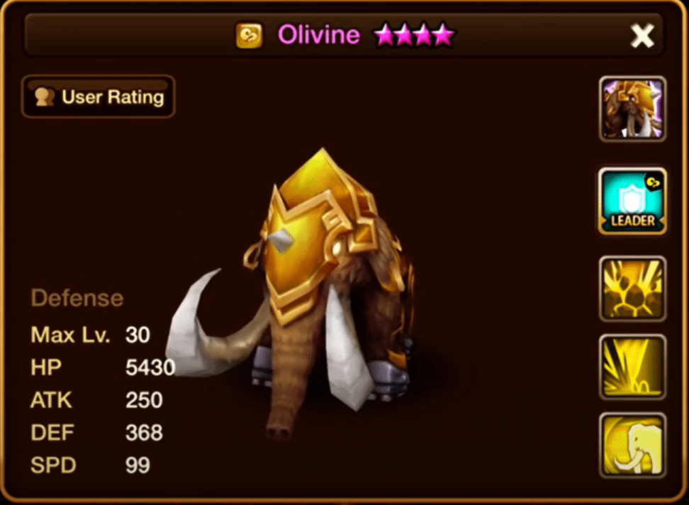 Summoners War Olivine Wind Battle Mammoth Olivine Wind mammoth Summoners War Olivine Wind Battle Mammoth