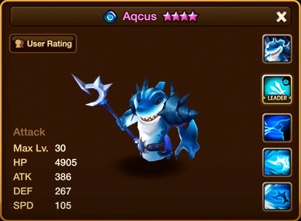 Summoners War Aqcus Water Charger Shark Water Shark Stats Summoners War Aqcus Water Charger Shark