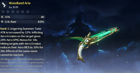 Wuthering Waves Woodland Aria Guide image 1149 Wuthering Waves Woodland Aria Guide - weapon stats